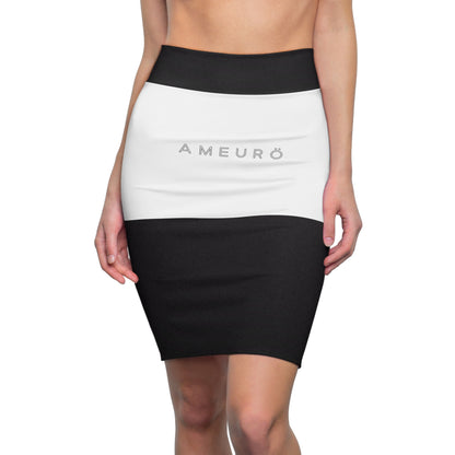 Ameurö Women's Black and White Pencil Skirt